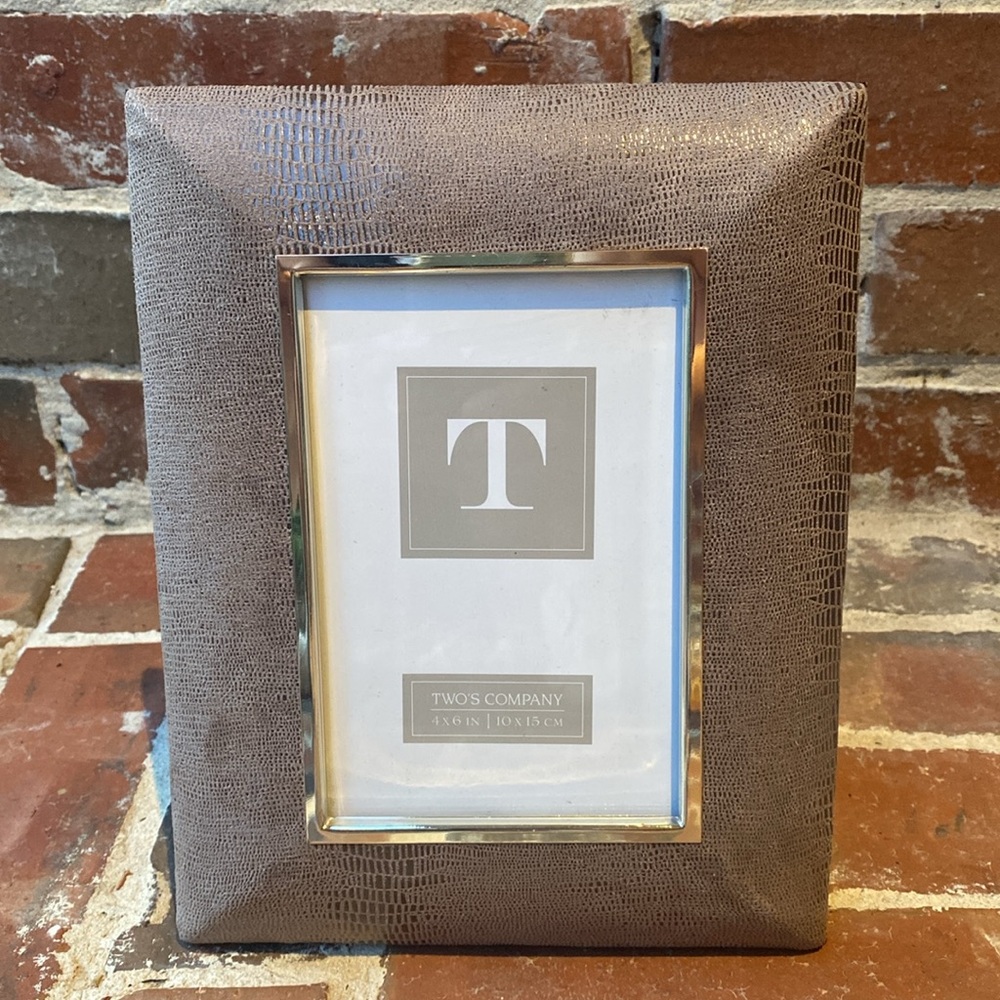 Two's Company Amelie Faux Snakeskin 4x6 Photo Frame